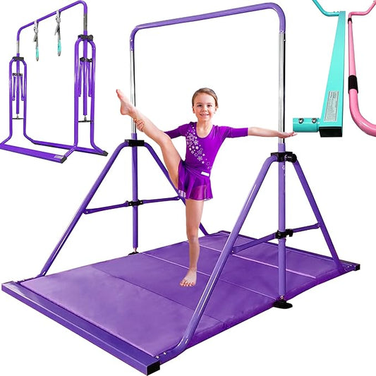 PreGymnastic Updated Folding Gymnastics Bar with Rings 3-10, Gymnastic