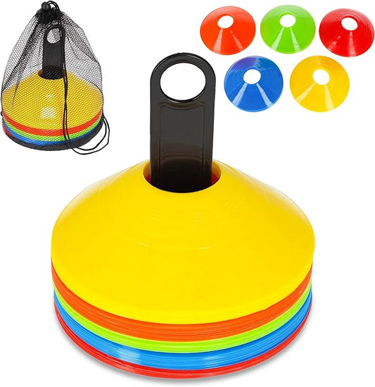 Get Out! Soccer Agility Training Marker Cones Set 50 Pack