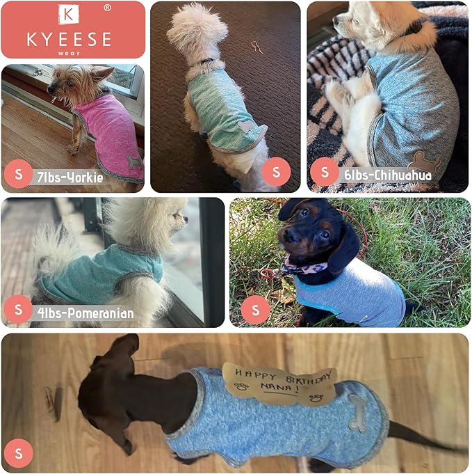 KYEESE 2Pack Dog Shirts Sun Protection Pet T Shirt Quick Dry Puppy Shirt for Small Dogs with Reflective Label Soft Tank Top Sleeveless Dog Vest Pet Clothes Puppy Shirts, Small,Green+Grey