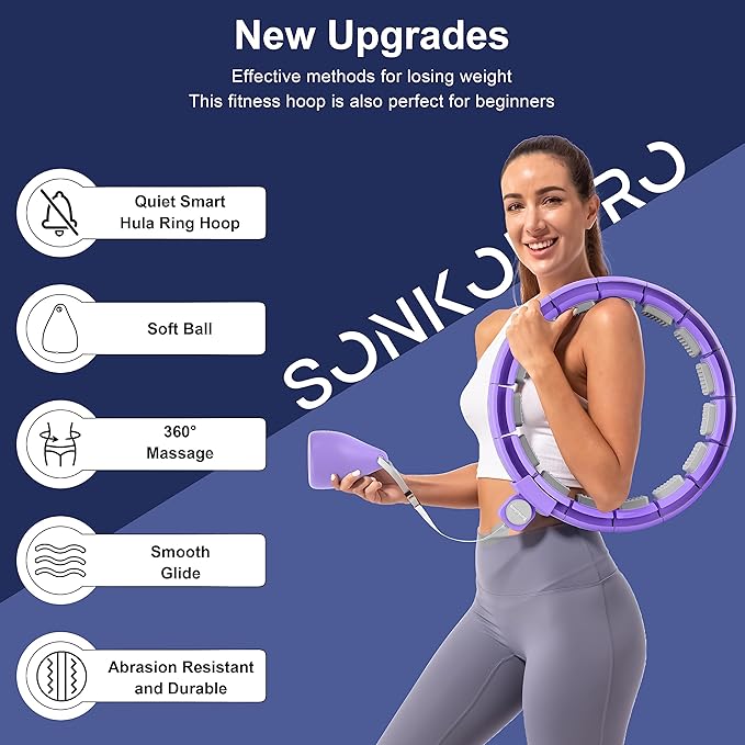 Weighted Workout Hoop for Adult Weight Loss - 50" Plus