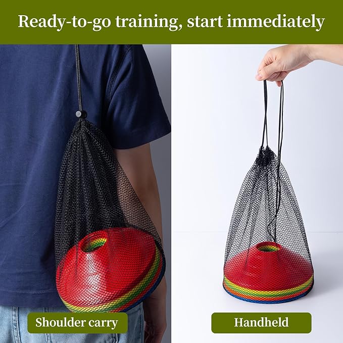 Football Goalie Cones Set with Carrying Bag 25 Pieces,