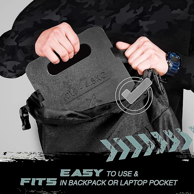 Yes4All Adjustable Ruck Plate with Straps for Rucking 10LB to 40LB