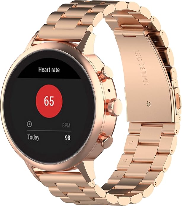 FitTurn Bands Compatible with Letscom, Letsfit, Lintelek, Yamay SmartWatch -Replacement Classic Stainless Steel Metal WatchBand for ID205L, ID205U,ID215G, ID205, ID216, ID205S, SW021