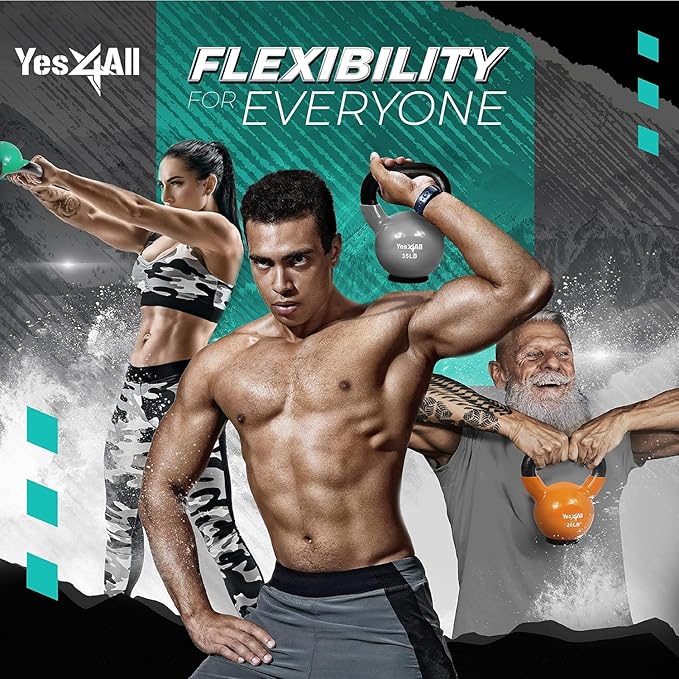 Yes4All Kettlebells Rubber Base (10-65 lbs)