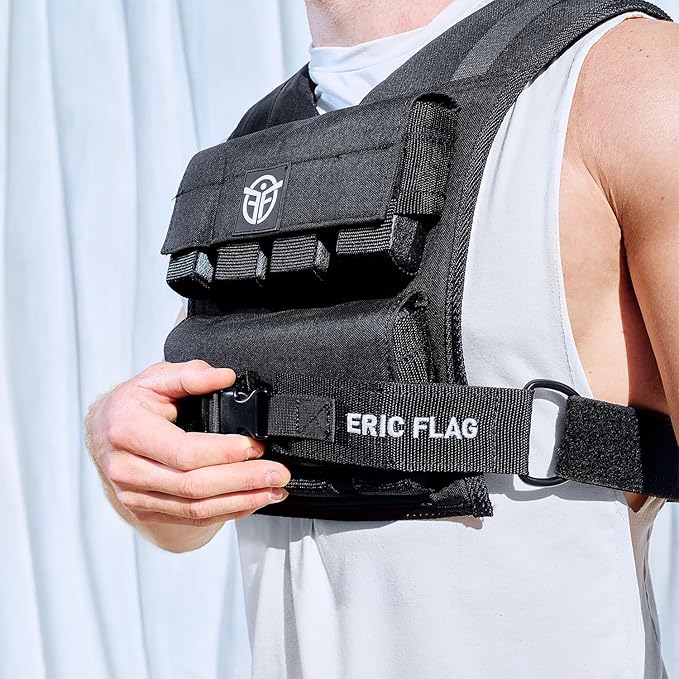 Weighted Vest - 40 lb Adjustable Weight Vest for Men & Women - Ideal for Crossfit, Calisthenics, Running & Walking - Comfortable, Durable, Breathable - Includes Removable Weights
