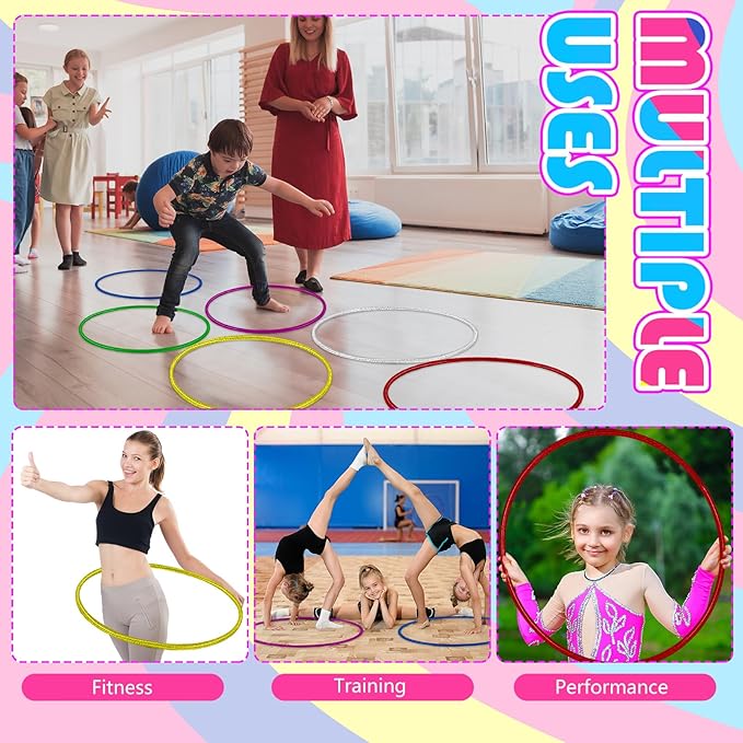 Syhood Glitter Plastic Exercise Hoop Fitness Circles Fitness