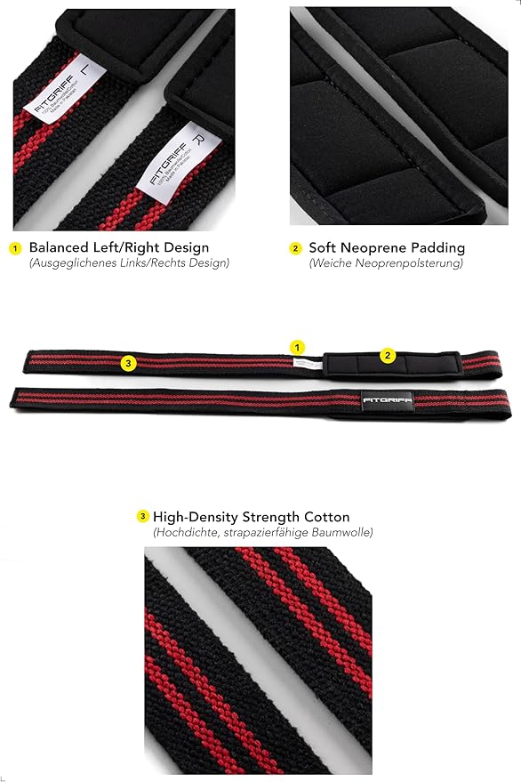 Fitgriff® Lifting Wrist Straps for Weightlifting