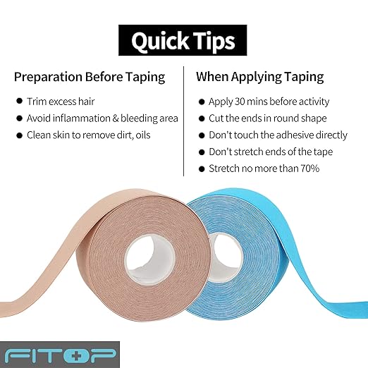 Kinesiology Tape 4 Rolls K Sports Tape for Knee Support and Muscle Pain Relief, Uncut Physio Tape Elastic Therapeutic Designed for Athletes Injury Recovery (Beige)
