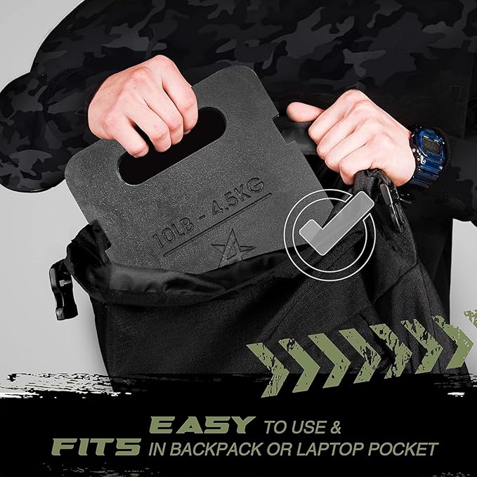 Yes4All Adjustable Ruck Plate with Straps for Rucking 10LB to 40LB