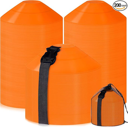 Sratte 200 Pcs Soccer Cones with Strap and
