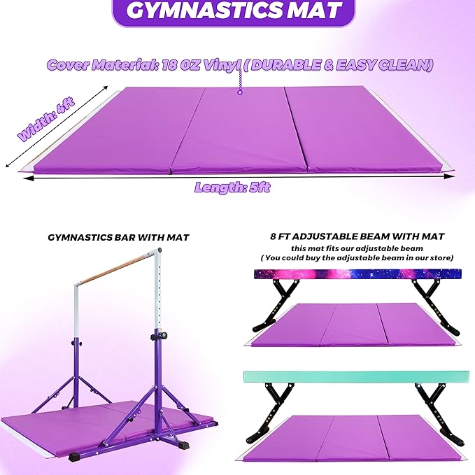 Gymnastic Bar For Kids and Teenage Ages 3-25 5 FT 6 FT 5 FT 6 FT
