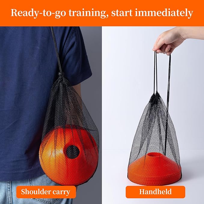 Football Goalie Cones Set with Carrying Bag 25 Pieces,