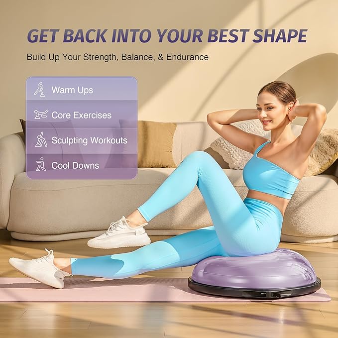 ZELUS 25in. Balance Ball 1500lb Inflatable 2 Bands,