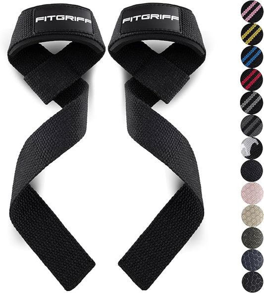 Fitgriff® Lifting Wrist Straps for Weightlifting, Gym, Deadlift, Workout (Made of Premium Cotton & Padded) - Men & Women