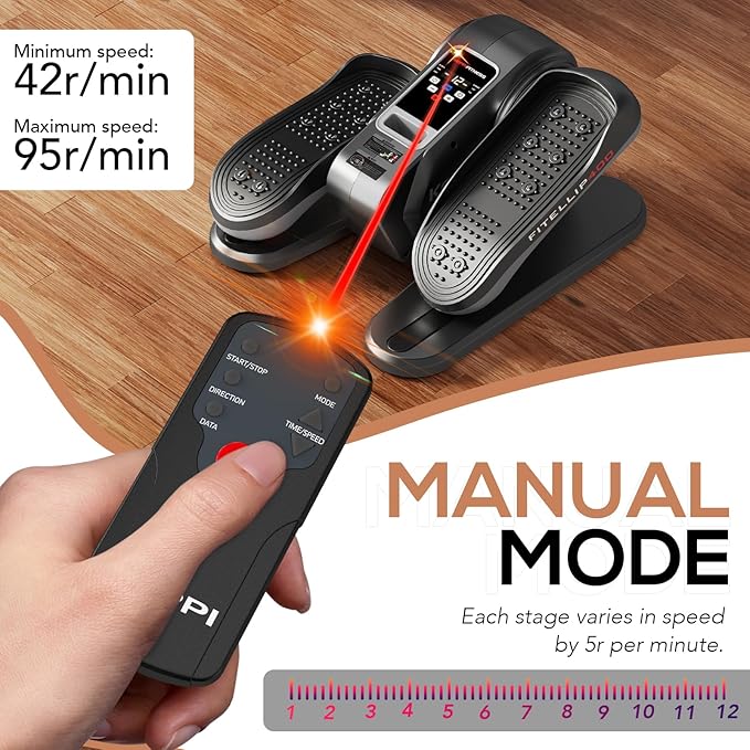 KeppiFitness Under Desk Elliptical Machine, Ellipse Leg Exerciser for Home Equipment, Mini Elliptical Machine for Seniors, Electric Seated Pedal Exerciser for Leg Exercise with Remote Control
