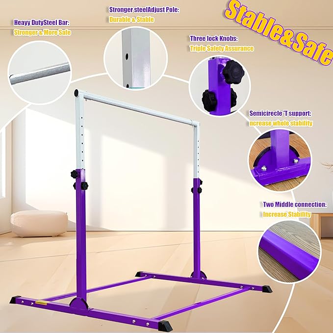 Gymnastic Bar for Kids Gymnastic Kip Bar Horizontal 3-15 Years