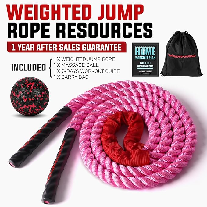 Jump Rope, 3lb 4lb 5lb Weighted Jump Rope 9.8ft Heavy