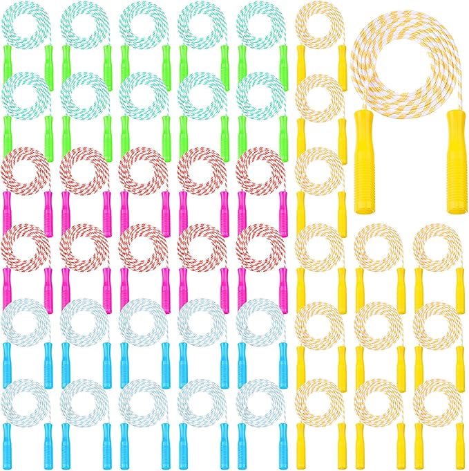 Aoriher 80 Pcs Jump Rope Bulk 7.87 ft 4 Colors