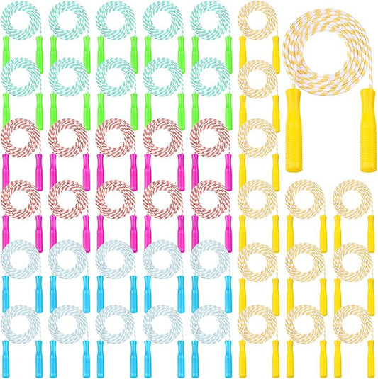 Aoriher 80 Pcs Jump Rope Bulk 7.87 ft 4 Colors