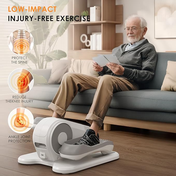 soges Under Desk Elliptical Machine,Seated Pedal Exerciser for Senior,12 Adjustable Speeds Portable bidirectional Ellipse Exerciser,Ellipse Leg Exerciser with Remote Control and Manual Mode