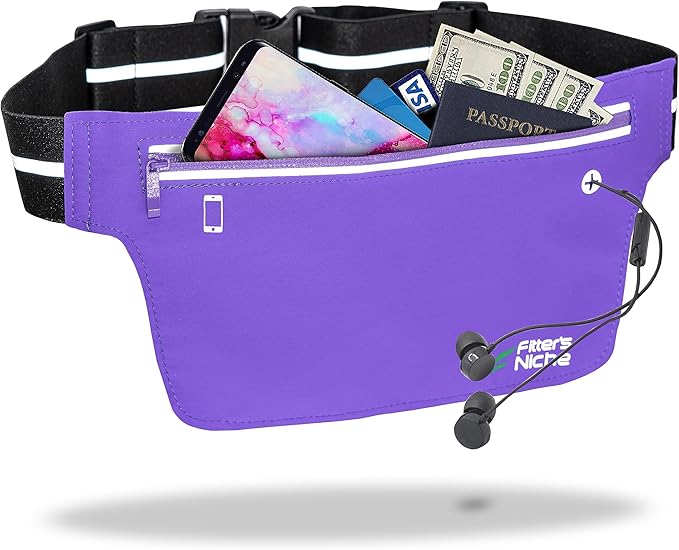 UltraSlim Fanny Waist Pack – Water Resistant Bag 24 to 43inch Waists, 6.7inch –