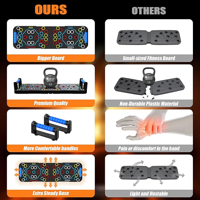 Solid Push Up Board Home Workout Equipment Multi-Functional