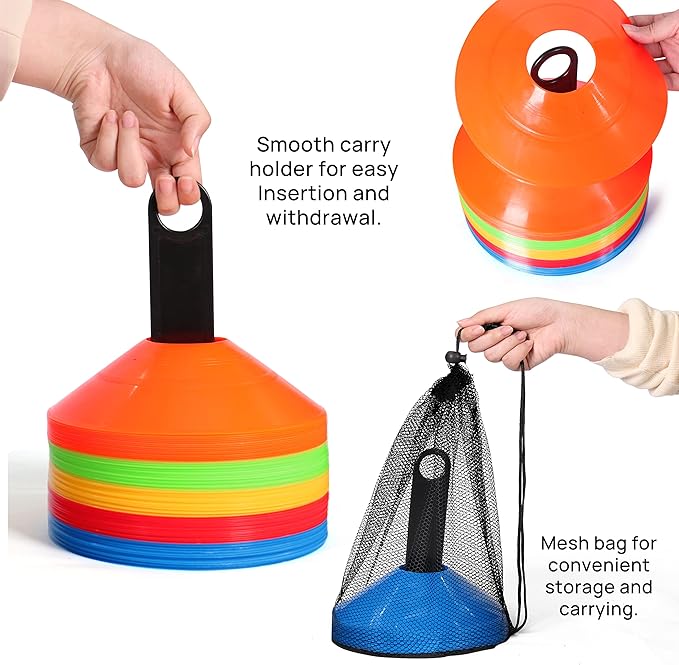 brooman 50-Pack Soccer Disc Cones Training Sports Cone