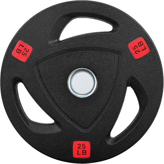 Signature Fitness Vinyl Coated Cast Iron Plate Weight Plate for Strength Training and Weightlifting, Standard or Olympic, Multiple Sizes