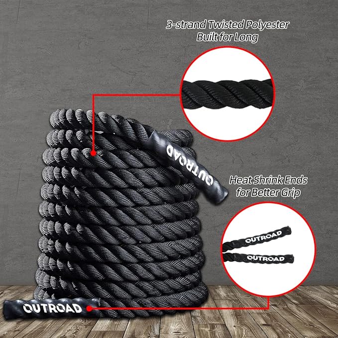 Outroad Battle Rope 1.5" Diameter 30ft Poly