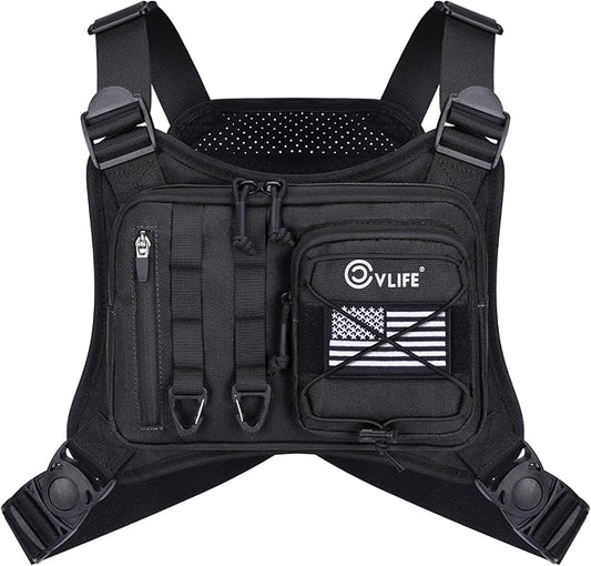 CVLIFE Outdoor Chest Bag for Men, Sports Chest Pack for Running, Lightweight EDC Bag with Extra Storage