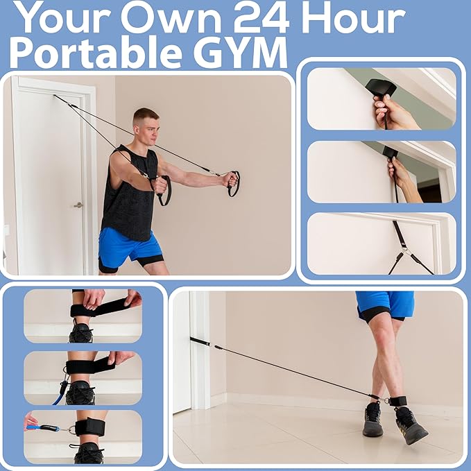 Upgraded Pilates Bar Kit – 39” Adjustable Exercise 6X 20, 20, 30, 30, 40 40 lbs
