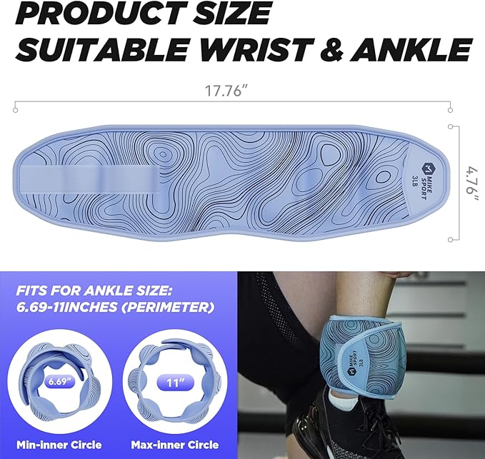 Ankle Weights 1 Pair 2 4 6 8 10 Lbs