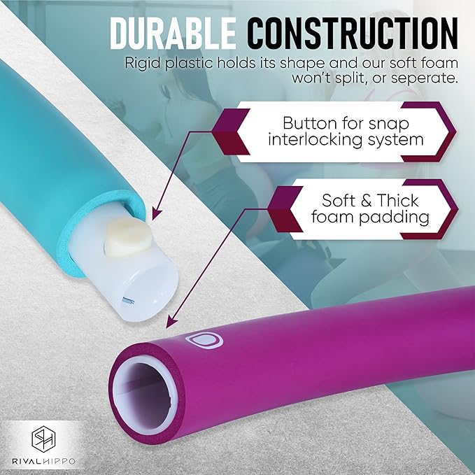 Detachable and Adjustable Weighted Hula Hoop for Adult 8 Push-to-Connect 3.04 Pounds, 36 Inches)