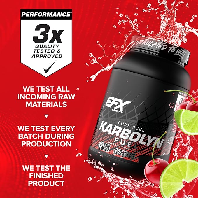 EFX Sports Karbolyn Fuel | Fast-Absorbing Carbohydrate Powder | Carb Load, Sustained Energy, Quick Recovery | Stimulant Free | 37 Servings (Cherry Limeade)