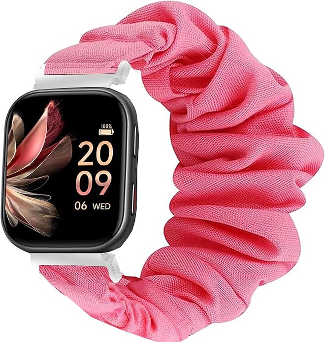 Compatible for FITVII Nexa, HM21, HM68, H86, HM57, HM78, H56 Smart Watch Fitness Tracker Bands, 18mm, 20mm, 22mm Fabric Elastic Scrunchie Elastic Women Cute Replacement Straps