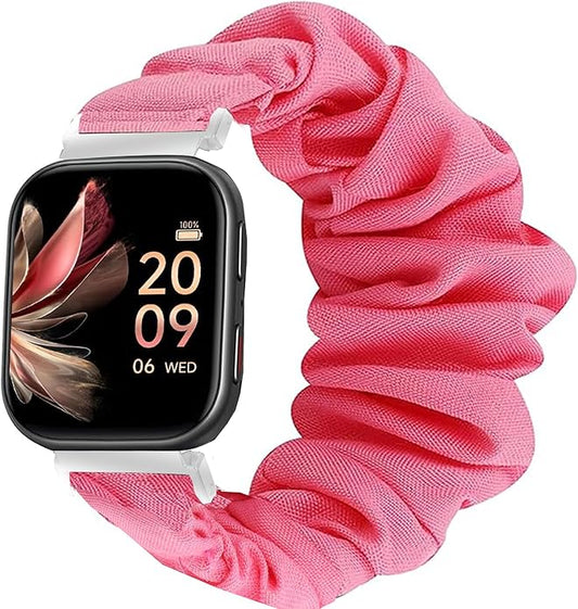 Compatible for FITVII Nexa, HM21, HM68, H86, HM57, HM78, H56 Smart Watch Fitness Tracker Bands, 18mm, 20mm, 22mm Fabric Elastic Scrunchie Elastic Women Cute Replacement Straps