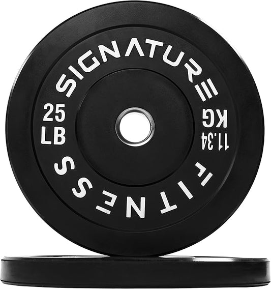 Signature Fitness 2" Olympic Bumper Plate Weight Plates 7FT Olympic