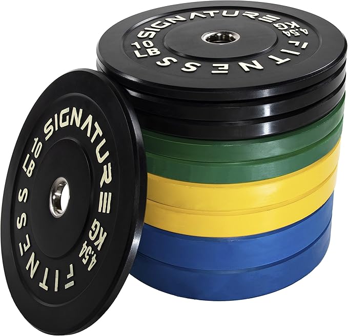 Signature Fitness 2" Olympic Bumper Plate Weight Plates 7FT Olympic