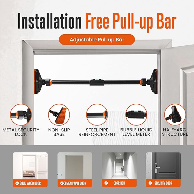 SQUATZ Adjustable Pull-Up & Chin-Up Bar-