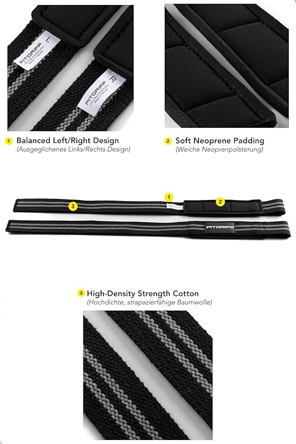 Fitgriff® Lifting Wrist Straps for Weightlifting