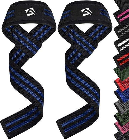 Lifting Wrist Straps for Weightlifting, Powerlifting & Deadlifts – 23” Neoprene Padded Cotton Straps for Strength Training & Gym Workouts - Maximum Grip Support for Men & Women