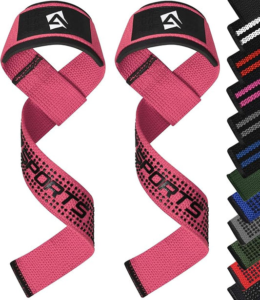 Lifting Wrist Straps for Weightlifting, Powerlifting & Deadlifts – 23” Neoprene Padded Cotton Straps for Strength Training & Gym Workouts - Maximum Grip Support for Men & Women