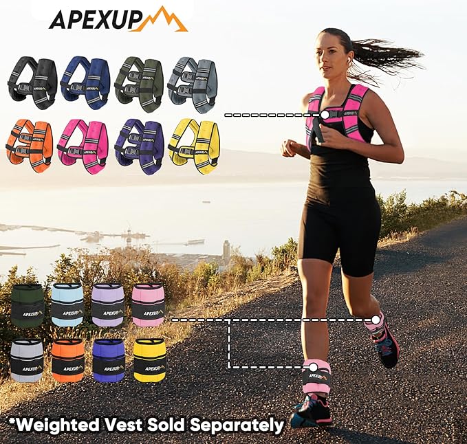 APEXUP 10lbs/Pair Adjustable Ankle Weights for Women and Men
