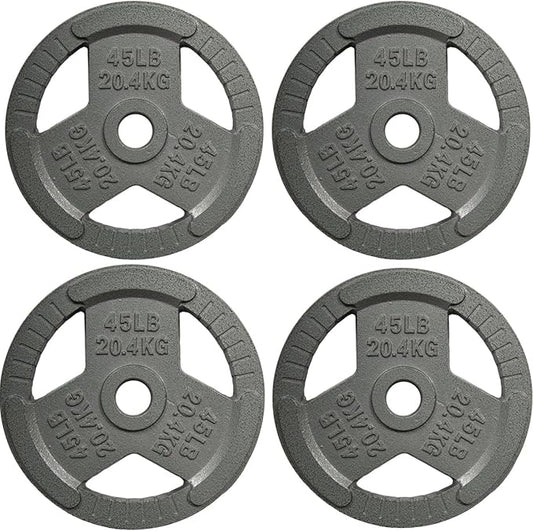 Yes4All Olympic Rubber Grip Plates for Barbell 2-Inch Weight