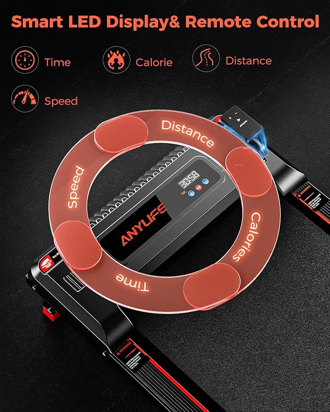Walking Pad Treadmill, Anylife Incline Walking Pads Under Desk 330lb Capacity, 2.5HP Portable Treadmills for Home, Compact Treadmill Small Running Pad with LED Display, Remote Control