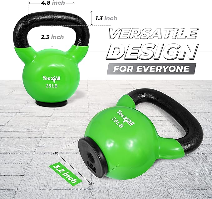 Yes4All Kettlebells Rubber Base (10-65 lbs)