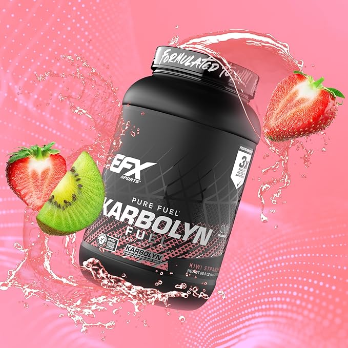 EFX Sports Karbolyn Fuel | Fast-Absorbing Carbohydrate Powder | Carb Load, Sustained Energy, Quick Recovery | Stimulant Free | 36 Servings (Kiwi Strawberry)
