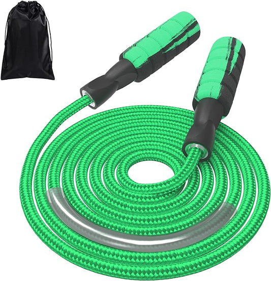 FITMYFAVO Jump Rope Cotton Adjustable Skipping Weighted jumprope
