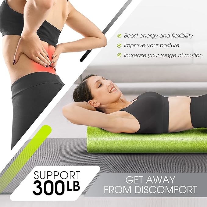 Yes4All High-Density Foam Roller for Back Pain Relief 12, 18, 18, 24, 24, 36 36 inch