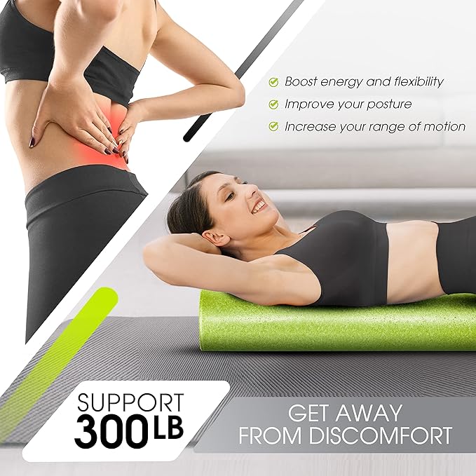Yes4All High-Density Foam Roller for Back Pain Relief 12, 18, 18, 24, 24, 36 36 inch